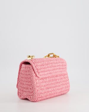 *RARE* Louis Vuitton Bubblegum Pink Twist PM Bag in Raffia with Gold Hardware £3,400