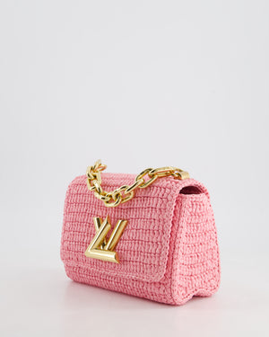 *RARE* Louis Vuitton Bubblegum Pink Twist PM Bag in Raffia with Gold Hardware £3,400