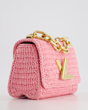 *RARE* Louis Vuitton Bubblegum Pink Twist PM Bag in Raffia with Gold Hardware £3,400