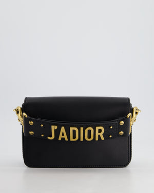 Christian Dior Black J
Adior Top Handle Flap Bag in Calfskin Leather with Antique Gold Hardware