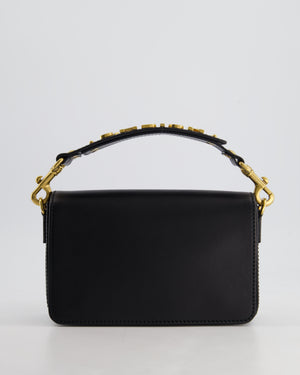 Christian Dior Black J
Adior Top Handle Flap Bag in Calfskin Leather with Antique Gold Hardware