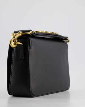 Christian Dior Black J
Adior Top Handle Flap Bag in Calfskin Leather with Antique Gold Hardware