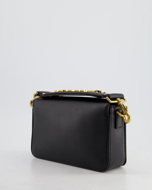 Christian Dior Black J
Adior Top Handle Flap Bag in Calfskin Leather with Antique Gold Hardware