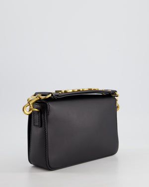 Christian Dior Black J
Adior Top Handle Flap Bag in Calfskin Leather with Antique Gold Hardware