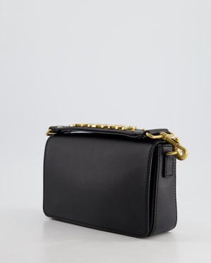 Christian Dior Black J
Adior Top Handle Flap Bag in Calfskin Leather with Antique Gold Hardware