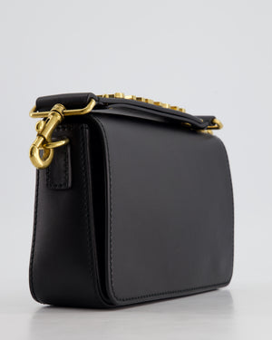 Christian Dior Black J
Adior Top Handle Flap Bag in Calfskin Leather with Antique Gold Hardware