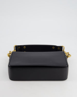 Christian Dior Black J
Adior Top Handle Flap Bag in Calfskin Leather with Antique Gold Hardware