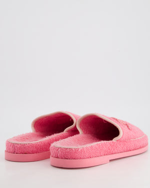 Chanel Pink Towel Slippers with White CC Logo Size EU 41.5