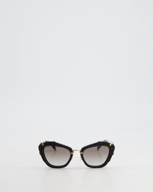 Miu Miu Black Crystal Cat Eye Sunglasses