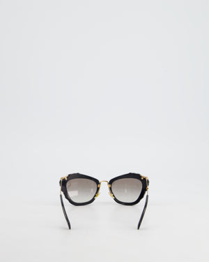 Miu Miu Black Crystal Cat Eye Sunglasses