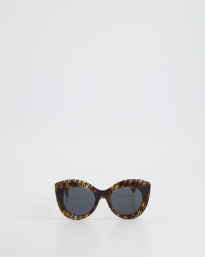 Fendi Brown Logo Cat Eye Oversized Sunglasses