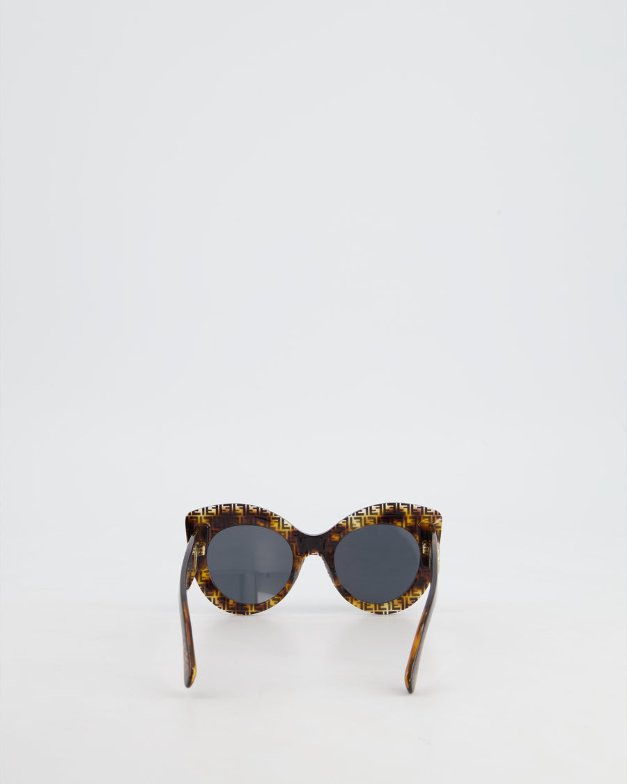 Fendi Brown Logo Cat Eye Oversized Sunglasses