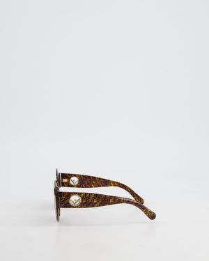 Fendi Brown Logo Cat Eye Oversized Sunglasses