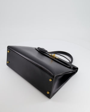 Hermès Vintage Black Kelly Replica Jewelry
 32cm Bag in Calfskin Box Leather with Gold Hardware