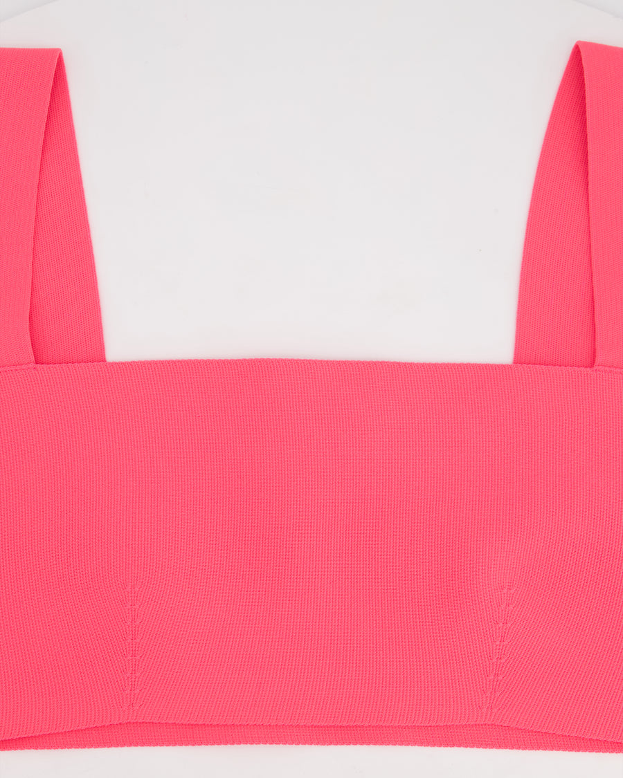 Victoria Beckham Body Neon Pink Crop Top Size UK 14