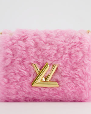 Louis Vuitton Candy Pink Shearling LV Twist PM Bag with Gold Hardware