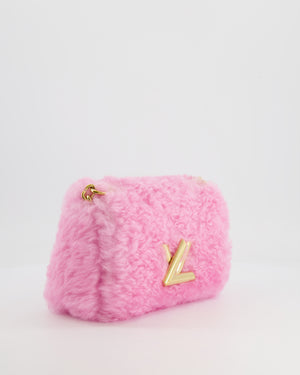 Louis Vuitton Candy Pink Shearling LV Twist PM Bag with Gold Hardware