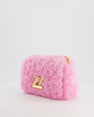 Louis Vuitton Candy Pink Shearling LV Twist PM Bag with Gold Hardware