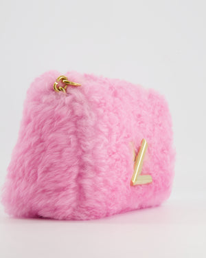 Louis Vuitton Candy Pink Shearling LV Twist PM Bag with Gold Hardware