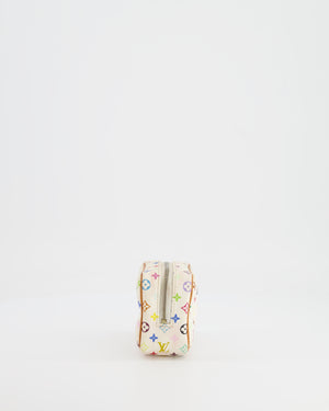 Louis Vuitton Murakami White and Multicolour Mini Pouch with Gold Hardware