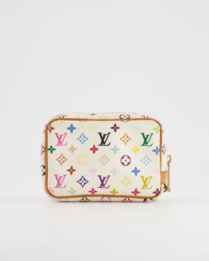 Louis Vuitton Murakami White and Multicolour Mini Pouch with Gold Hardware