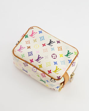 Louis Vuitton Murakami White and Multicolour Mini Pouch with Gold Hardware