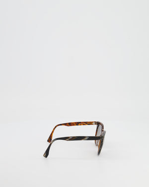 Fendi Brown Tortoiseshell and Wood-effect Round Sunglasses