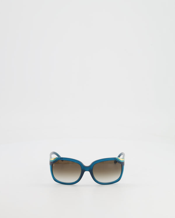 Louis Vuitton Blue Glitter Sunglasses with Gold Details