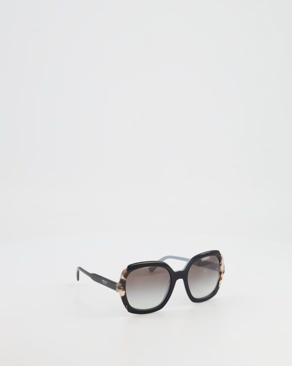 Prada Black with Baby Blue Interior Oversized Sunglasses