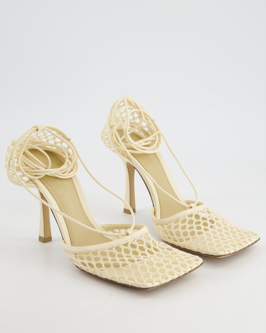 Bottega Veneta Cream Lido Mesh Mules Size EU 38