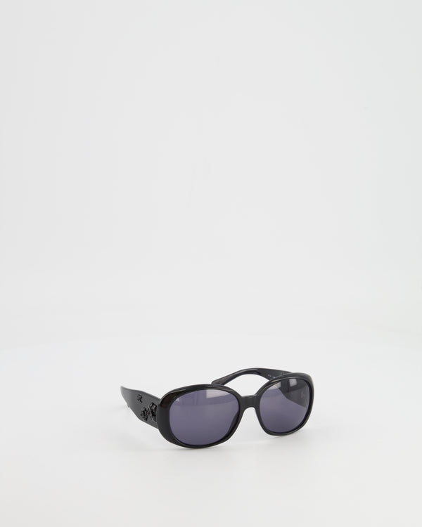 Chanel Black Sunglasses with CC and Camelia Details