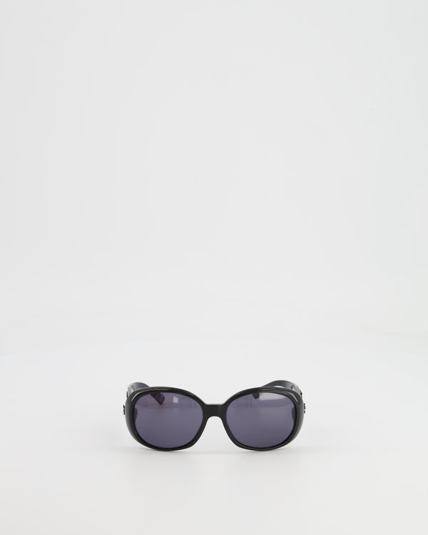 Chanel Black Sunglasses with CC and Camelia Details