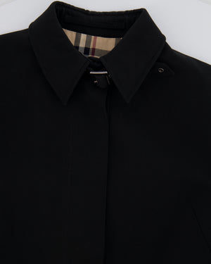 Burberry Black Classic Trench Coat with Belt Detail Size UK 8