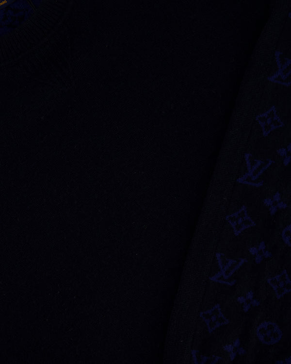 Louis Vuitton Menswear Navy Monogram Long Sleeve Jumper Size FR 54 (UK 44)