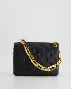 Louis Vuitton Coussin BB Bag in Black Monogram Embossed Calfskin Leather with Gold Chain Strap £2,940