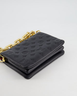 Louis Vuitton Coussin BB Bag in Black Monogram Embossed Calfskin Leather with Gold Chain Strap £2,940