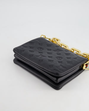 Louis Vuitton Coussin BB Bag in Black Monogram Embossed Calfskin Leather with Gold Chain Strap £2,940