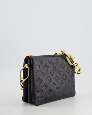 Louis Vuitton Coussin BB Bag in Black Monogram Embossed Calfskin Leather with Gold Chain Strap £2,940