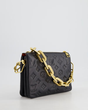 Louis Vuitton Coussin BB Bag in Black Monogram Embossed Calfskin Leather with Gold Chain Strap £2,940