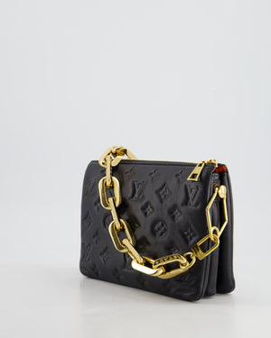 Louis Vuitton Coussin BB Bag in Black Monogram Embossed Calfskin Leather with Gold Chain Strap £2,940