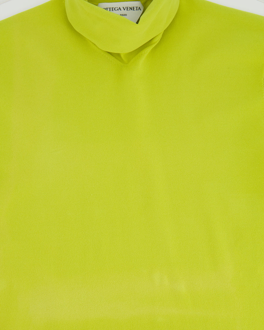 Bottega Veneta Lime Long-Sleeve Top with Turtleneck Detail Size S (UK 8)