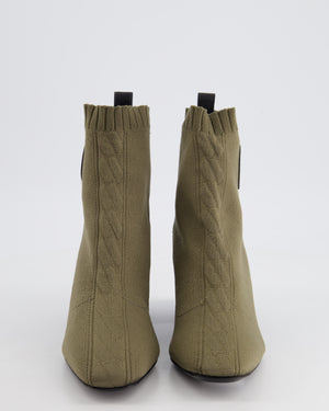 Hermès Jenna 60 Khaki Ankle Boots Size EU 36