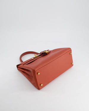 *RARE* Hermès Kelly 28cm Retourne Bag in Brique Evercolour Leather with Gold Hardware