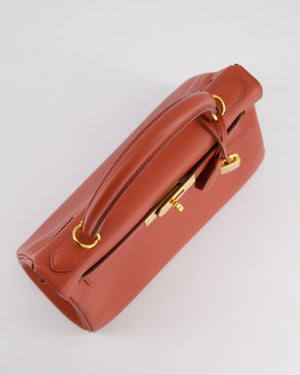 *RARE* Hermès Kelly 28cm Retourne Bag in Brique Evercolour Leather with Gold Hardware