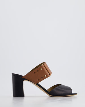 Hermès Black 
Gold Heeled Sandals Size EU 40