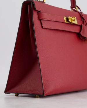 Hermès Kelly 32cm Replica Jewelry
 Bag in Rouge Berlin Epsom Leather With Gold Hardware