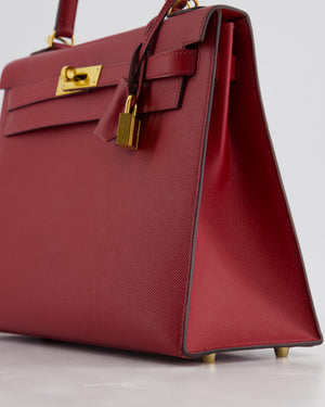 Hermès Kelly 32cm Replica Jewelry
 Bag in Rouge Berlin Epsom Leather With Gold Hardware