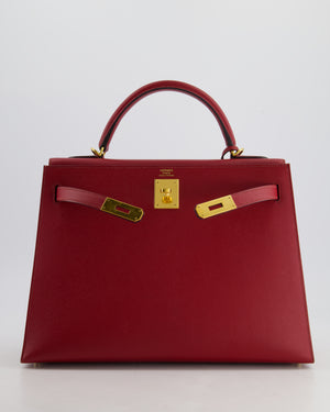 Hermès Kelly 32cm Replica Jewelry
 Bag in Rouge Berlin Epsom Leather With Gold Hardware