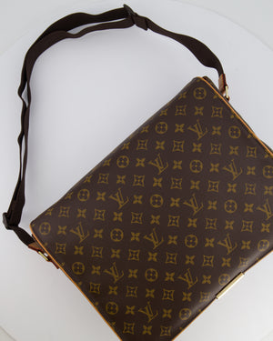 Louis Vuitton Brown Monogram Messenger Bag with Canvas Strap and Gold Hardware RRP £1,720