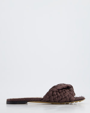 Bottega Veneta Brown Raffia Lido Slides Size EU 37.5